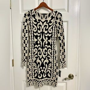 INC International Concepts Black and Gold Sweater Dress. NWT.